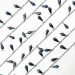 Load image into Gallery viewer, Black Spinel Drop Dangle Oxidized Wire Chain. BSP18