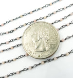 Load image into Gallery viewer, Pink Opal faceted Roundel Wire Wrapped Chain. POP2