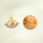 Load image into Gallery viewer, 14K Solid Gold Evil Eye Pendant with Diamonds & Stone. GDP367