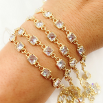 Load image into Gallery viewer, Cubic Zirconia Square Shape Connected Chain.