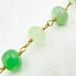 Load image into Gallery viewer, Chrysoprase Smooth Gold Plated Wire Chain. CHR20