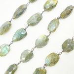 Load image into Gallery viewer, Labradorite Organic Shape Oxidized Wire Chain
