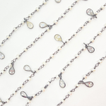 Load image into Gallery viewer, Pearl & CZ Dangle Oxidized Wire Chain. PRL10