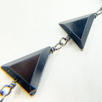 Load image into Gallery viewer, Black Spinel Triangle Shape Oxidized 925 Sterling Silver Wire Chain. BSP50
