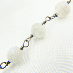 Load image into Gallery viewer, Rainbow Moonstone Round Shape Oxidized Wire Chain. WMS23