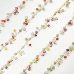 Load image into Gallery viewer, Multi Tunduru Sapphire Cluster Dangle 925 Sterling Silver Wire Chain. SAP7