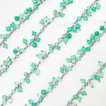 Load image into Gallery viewer, Green Onyx Cluster Dangle Oxidized Wire Chain. GRE7