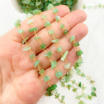 Load image into Gallery viewer, Chrysoprase Organic Shape Gold Plated Wire Chain.