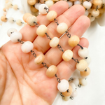 Load image into Gallery viewer, Pink Opal Oxidized Wire Chain. POP12