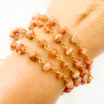 Load image into Gallery viewer, Sunstone Smooth Gold Plated 925 Sterling Silver Wire Chain. SNS3