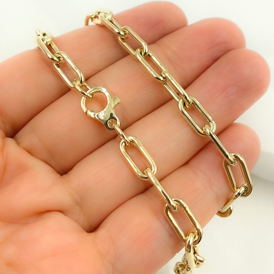 14K Yellow Hollow Gold Smooth Paperclip Chain. 568762MG