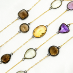 Load image into Gallery viewer, Multi Gemstone Organic Shape Connected Wire Chain. MGS7