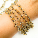 Load image into Gallery viewer, Citrine Cluster Dangle Oxidized Wire Chain.