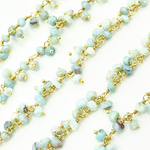 Load image into Gallery viewer, Larimar Cluster Dangle Gold Plated Wire Chain. LAR8

