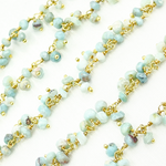 Load image into Gallery viewer, Larimar Cluster Dangle Gold Plated Wire Chain. LAR8
