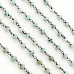 Load image into Gallery viewer, Larimar Oxidized Wire Chain. LAR10
