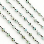 Load image into Gallery viewer, Larimar Oxidized Wire Chain. LAR10