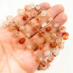 Load image into Gallery viewer, Strawberry Quartz Gold Plated Wire Chain. STQ7