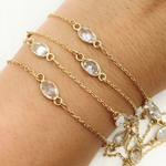 Load image into Gallery viewer, Cubic Zirconia Oval Shape Connector With Chain. CZ17