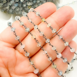 Load image into Gallery viewer, Aquamarine Oxidized Wire Chain. AQU1