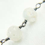 Load image into Gallery viewer, White Moonstone Round Shape Oxidized Wire Chain. WMS31
