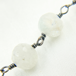 Load image into Gallery viewer, White Moonstone Round Shape Oxidized Wire Chain. WMS31
