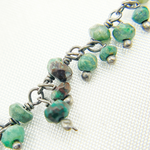 Load image into Gallery viewer, Chrysocolla Cluster Dangle 3.5mm Oxidized Wire Chain. CSO10
