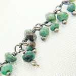 Load image into Gallery viewer, Chrysocolla Cluster Dangle 3.5mm Oxidized Wire Chain.
