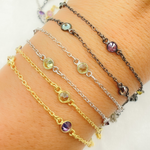 Load image into Gallery viewer, Cubic Zirconia Round Shape Connected Chain.