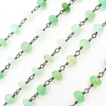 Load image into Gallery viewer, Chrysoprase Smooth Oxidized Wire Chain. CHR23

