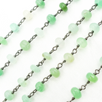 Load image into Gallery viewer, Chrysoprase Smooth Oxidized Wire Chain.