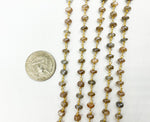 Load image into Gallery viewer, Golden Moonstone Wire Wrap Chain made with 18K Gold Plate 925 Sterling Silver. CMS29