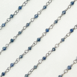 Load image into Gallery viewer, Blue Sapphire Oxidized Wire Chain. MSA19
