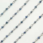 Load image into Gallery viewer, Blue Sapphire Oxidized Wire Chain.