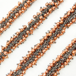 Load image into Gallery viewer, Cooper Pyrite Closer Cluster Dangle Oxidized Wire Chain. PYR60