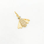 Load image into Gallery viewer, 14k Solid Gold Diamonds & Blue Sapphire Insect Charm. GDP491