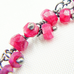 Load image into Gallery viewer, Dyed Ruby Cluster Dangle 3.5mm Oxidized Wire Chain. RUB12
