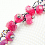 Load image into Gallery viewer, Dyed Ruby Cluster Dangle 3.5mm Oxidized Wire Chain.