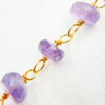 Load image into Gallery viewer, Amethyst Gold Plated Wire Chain. AME28
