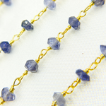 Load image into Gallery viewer, Iolite Gold Plated 925 Sterling Silver Wire Chain. IOL1
