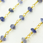 Load image into Gallery viewer, IOL1. Iolite Gold Plated 925 Sterling Silver Wire Chain