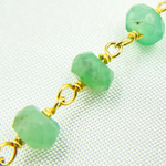 Load image into Gallery viewer, Shop Now Chrysoprase Gemstone Faceted Rondels Wire Wrapped Chain