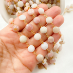 Load image into Gallery viewer, Pink Opal Gold Plated Wire Chain