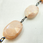 Load image into Gallery viewer, Coated Taupe Oval Moonstone Wire Chain. CMS75
