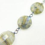 Load image into Gallery viewer, Labradorite Oxidized Wire Chain. LAB64