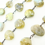 Load image into Gallery viewer, Labradorite Heart Shape Oxidized Wire Chain. LAB6