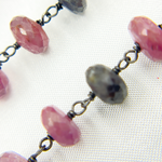 Load image into Gallery viewer, Multi Sapphire Oxidized Wire Chain. MSA17