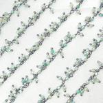 Load image into Gallery viewer, Coated Green Quartz Cluster Dangle Oxidized Wire Chain. CQU41