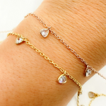 Load image into Gallery viewer, Cubic Zirconia Triangle 4mm Shape Dangle Chain. CZ6