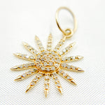 Load image into Gallery viewer, 14K Solid Gold Diamond Sun Charm. GDP482